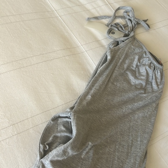 “Free to Flow” Jumpsuit Gray Thin Tie Strap Wide Leg New S - Picture 13 of 13